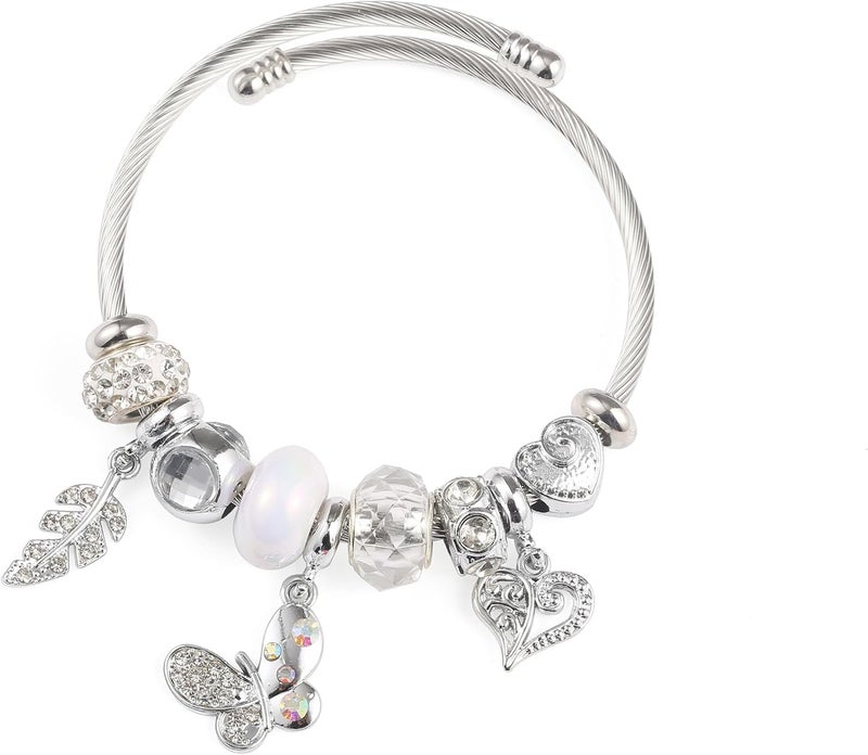 Weebee Charm Bracelet, Adjustable Stainless Steel Bracelet, Fashion Anime Cartoon Accessories for Ladies Women Girls Friendship Wife Birthday Gift - Image 1